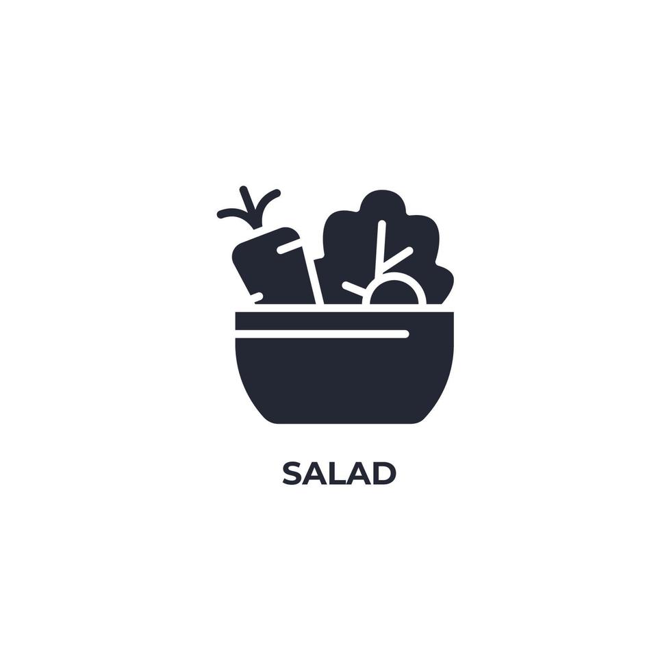 Le signe vectoriel du symbole de la salade est isolé sur un fond blanc. couleur de l'icône modifiable.