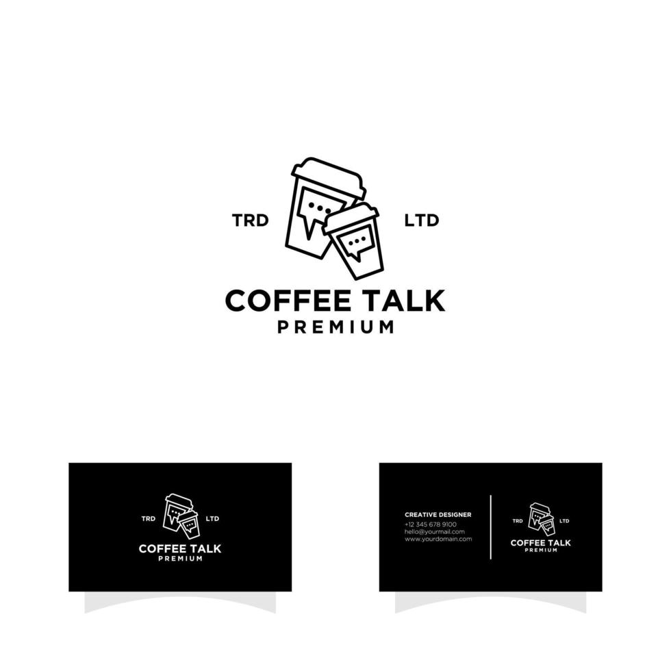 modèle de conception de logo de conversation de café vecteur