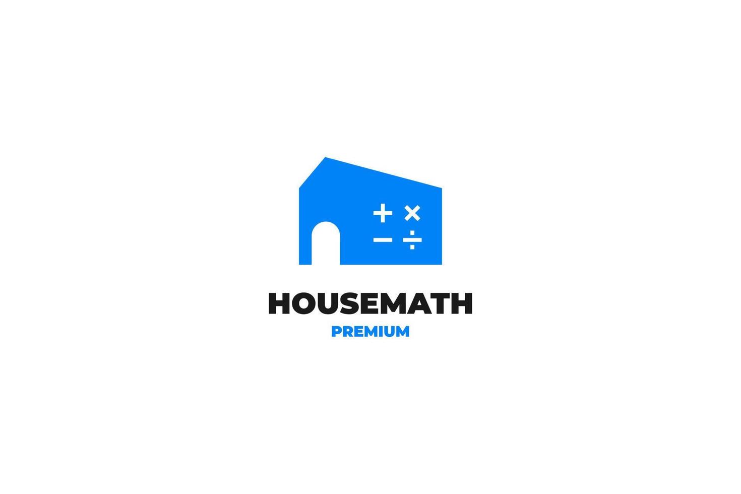 idée d'illustration de conception de logo de génie mathématique de maison vecteur