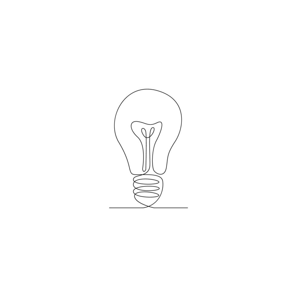 ampoule dessin au trait icône illustration de conception vecteur