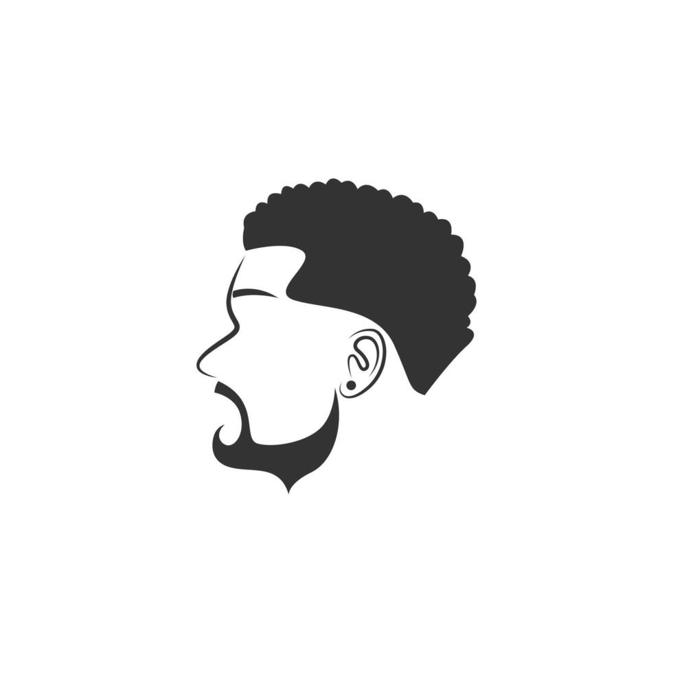 illustration de conception d'icône de coiffure pour hommes vecteur