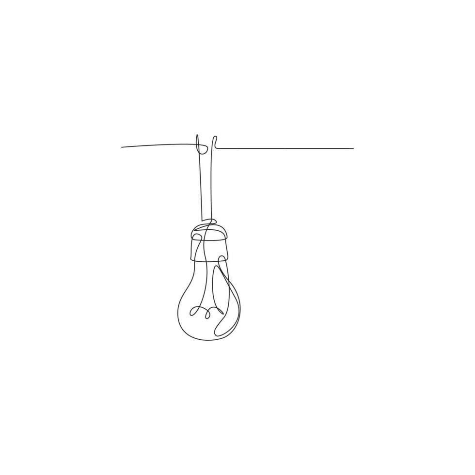 ampoule dessin au trait icône illustration de conception vecteur