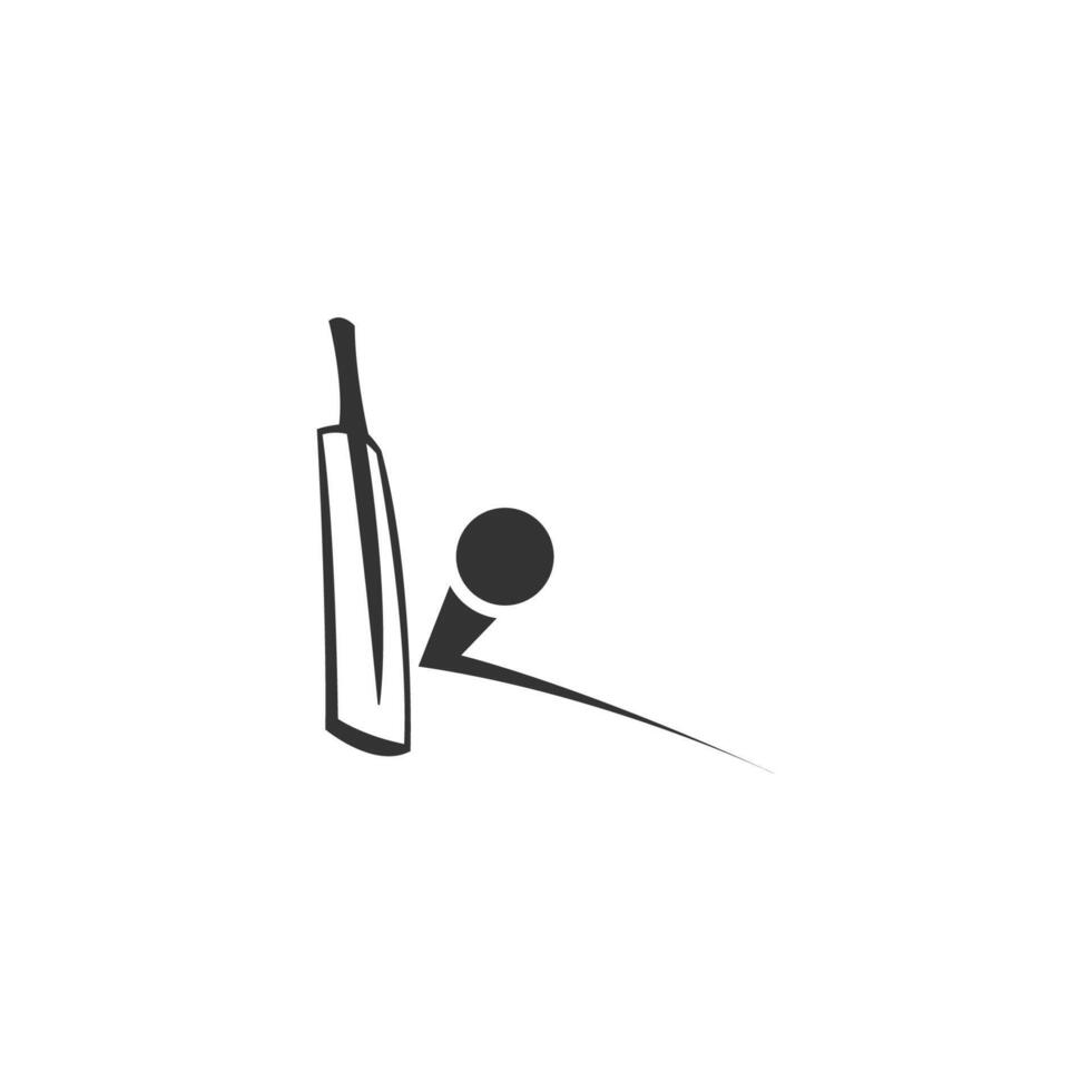 modèle d'illustration de conception de logo d'icône de sport de cricket vecteur