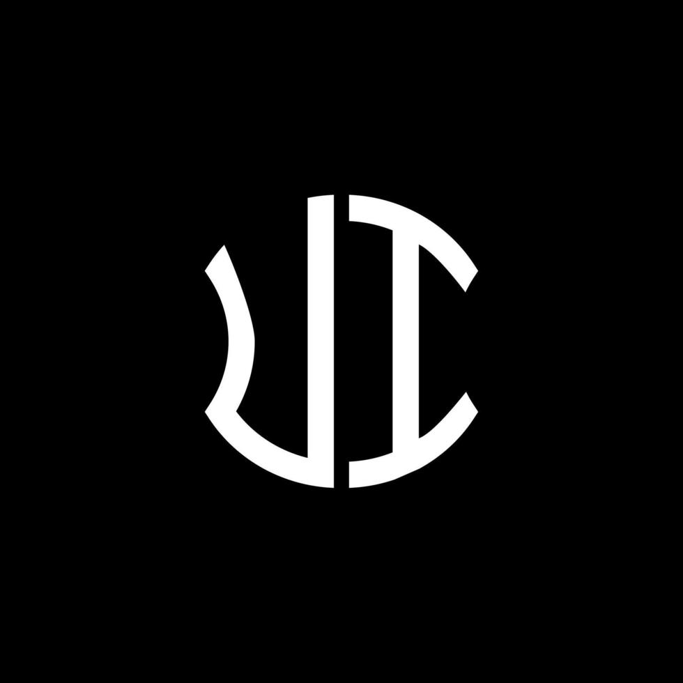conception créative de logo de lettre ui avec graphique vectoriel, conception de logo simple et moderne abc. vecteur