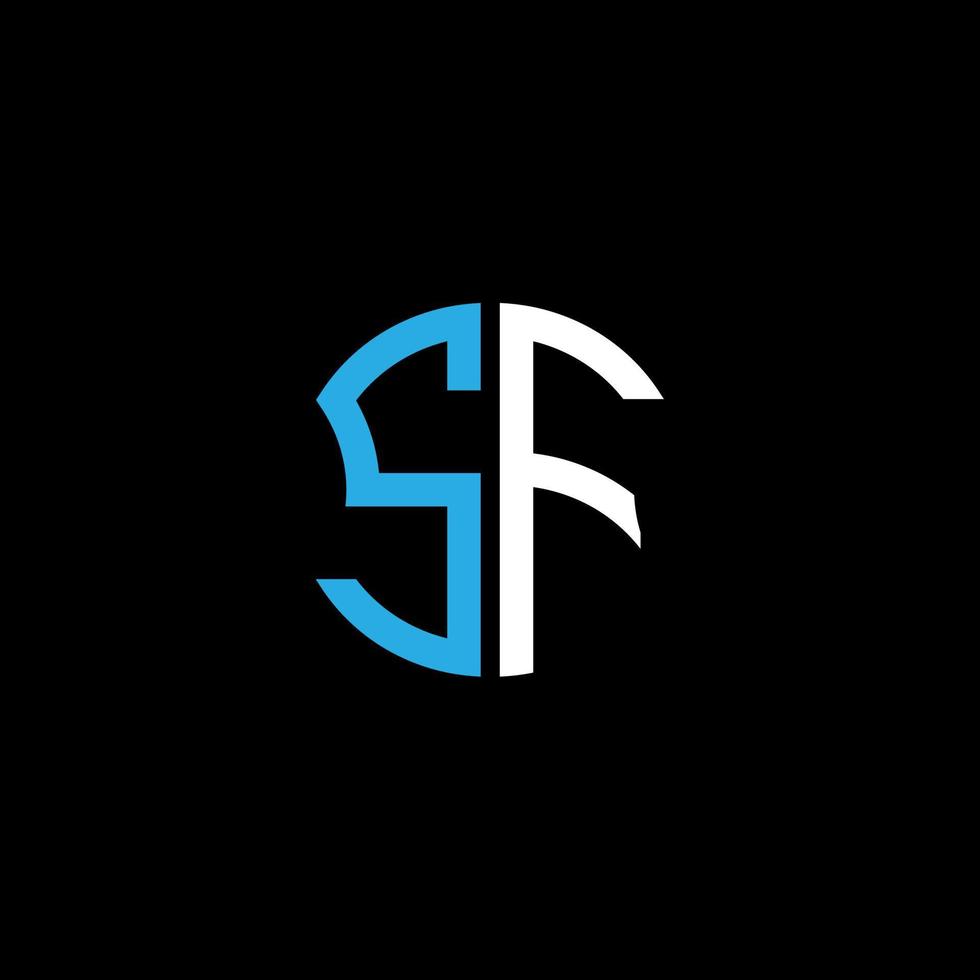 création de logo de lettre sf avec graphisme vectoriel, création de logo abc simple et moderne. vecteur