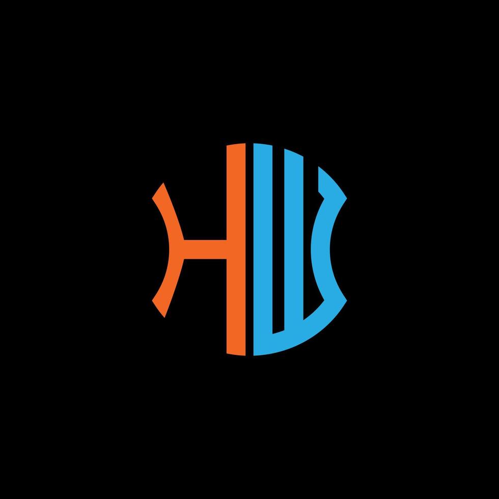 conception créative du logo hw letter avec graphique vectoriel, conception de logo abc simple et moderne. vecteur