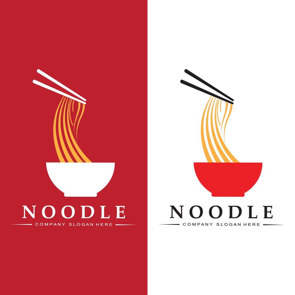 une collection d'inspiration de logo de nouilles. modèle de conception de nourriture chinoise et de bol. illustration de concept rétro vecteur