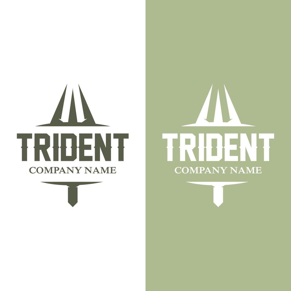 conception d'icône vectorielle de modèle de logo trident, arme de guerre de dieu, puissance de lance de l'océan vecteur