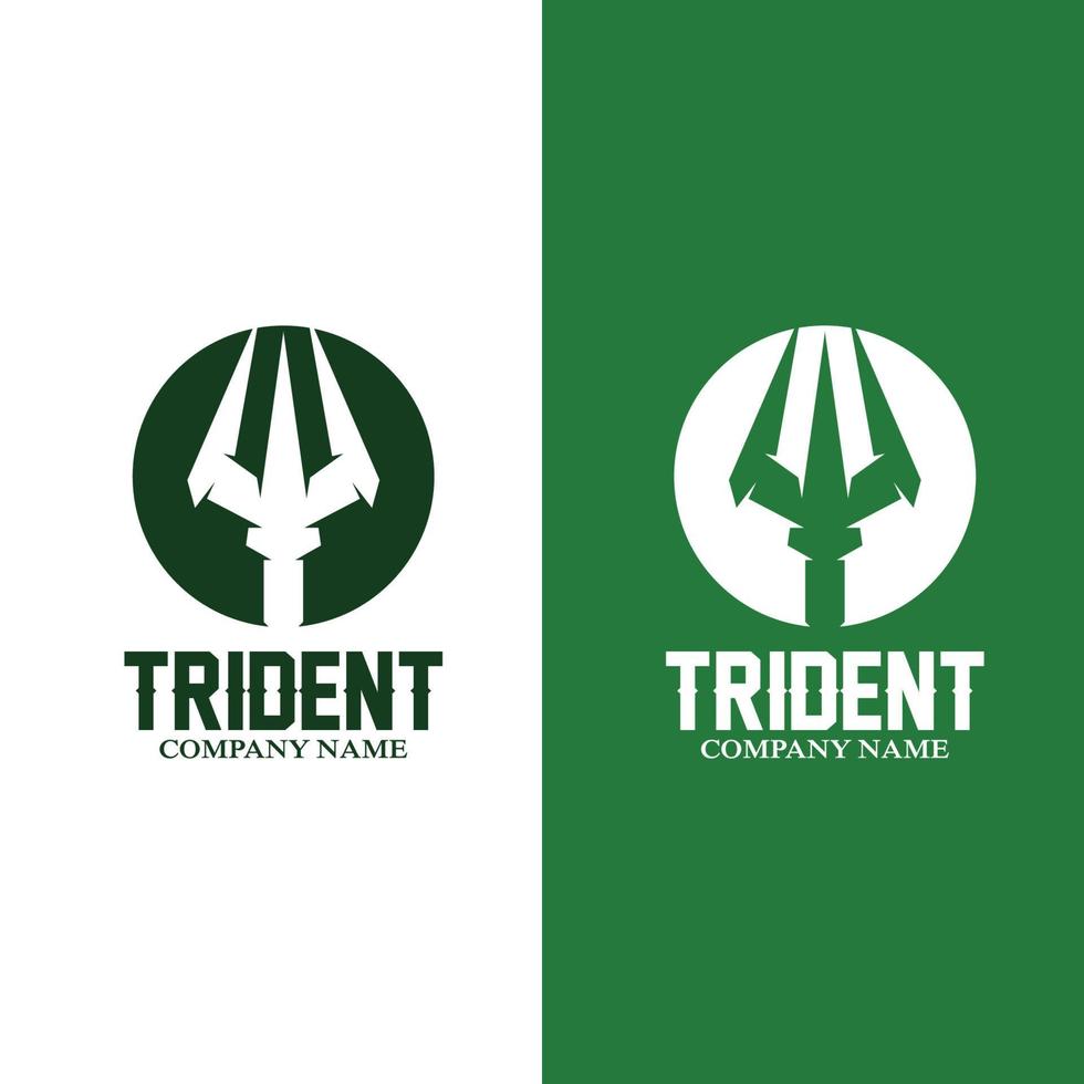 conception d'icône vectorielle de modèle de logo trident, arme de guerre de dieu, puissance de lance de l'océan vecteur