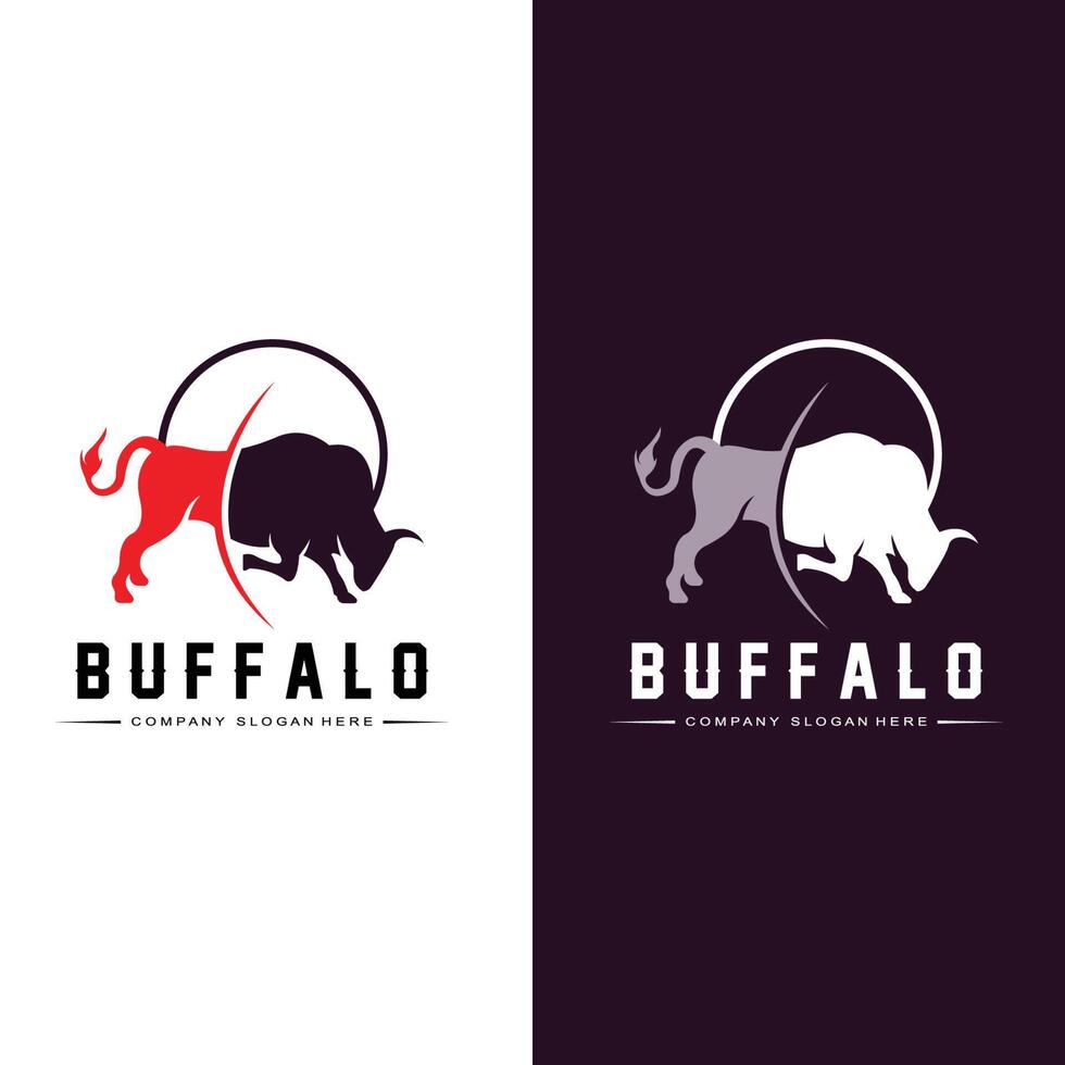 bison bull buffalo logo icône vectorielle, conception de logo rétro vintage d'animaux de ferme vecteur