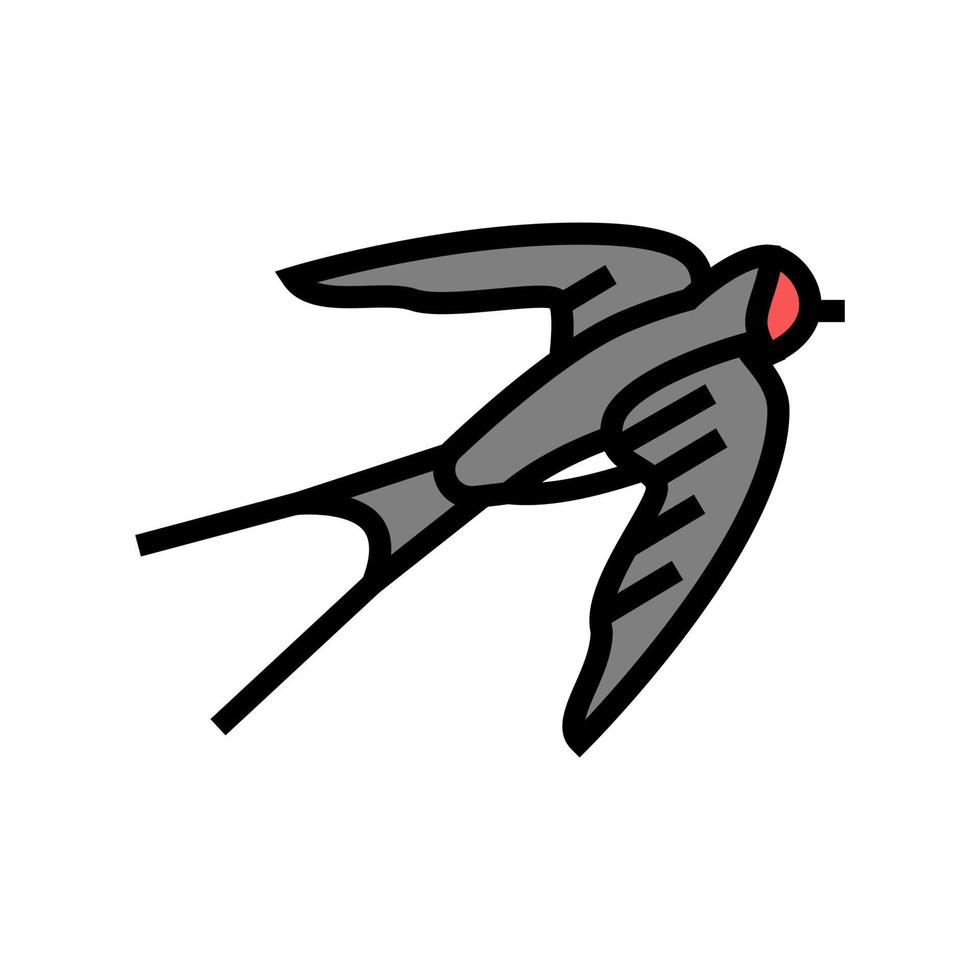 hirondelle oiseau couleur icône illustration vectorielle vecteur