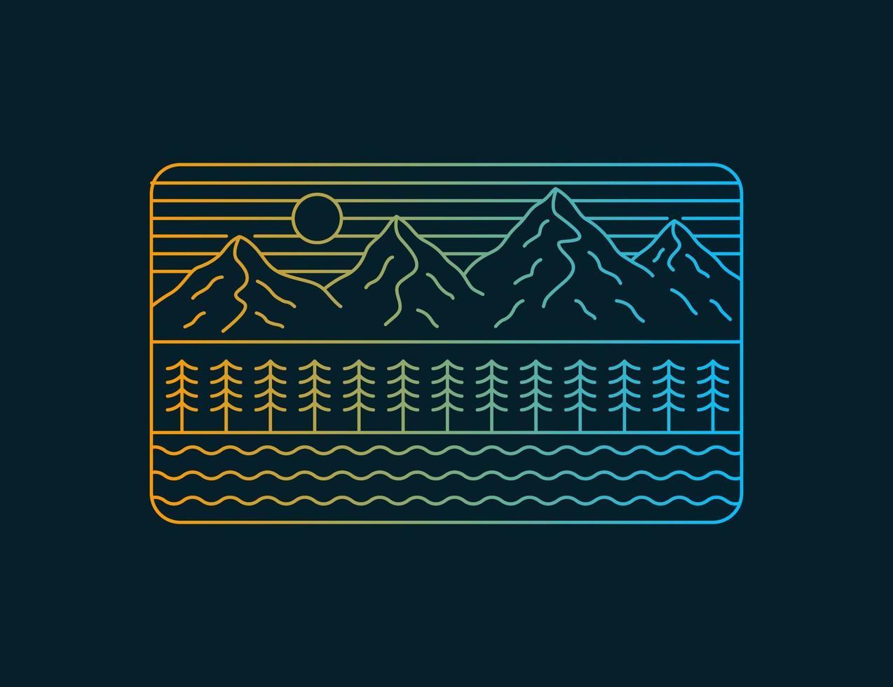 la nature de la faune des montagnes rocheuses en ligne mono pour badge patch emblème graphique vecteur art t-shirt design