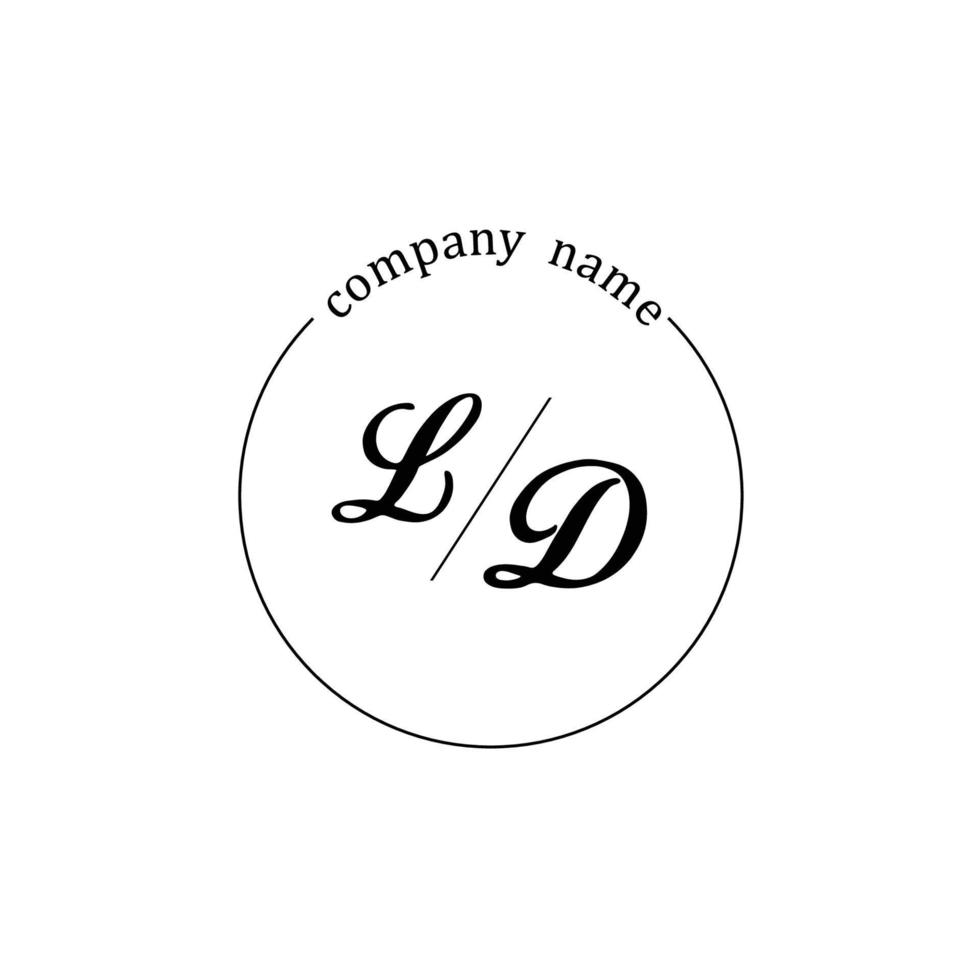 initiale ld logo monogramme lettre minimaliste vecteur