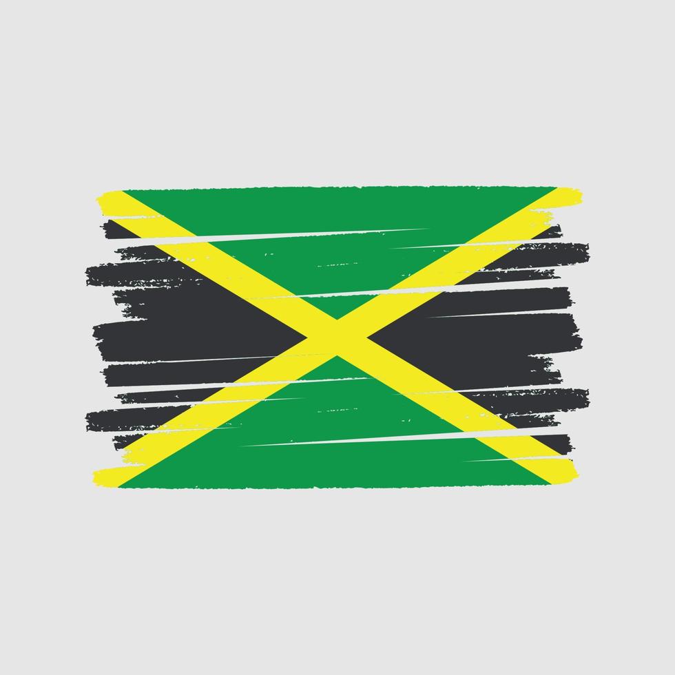 pinceau drapeau jamaïcain. drapeau national vecteur