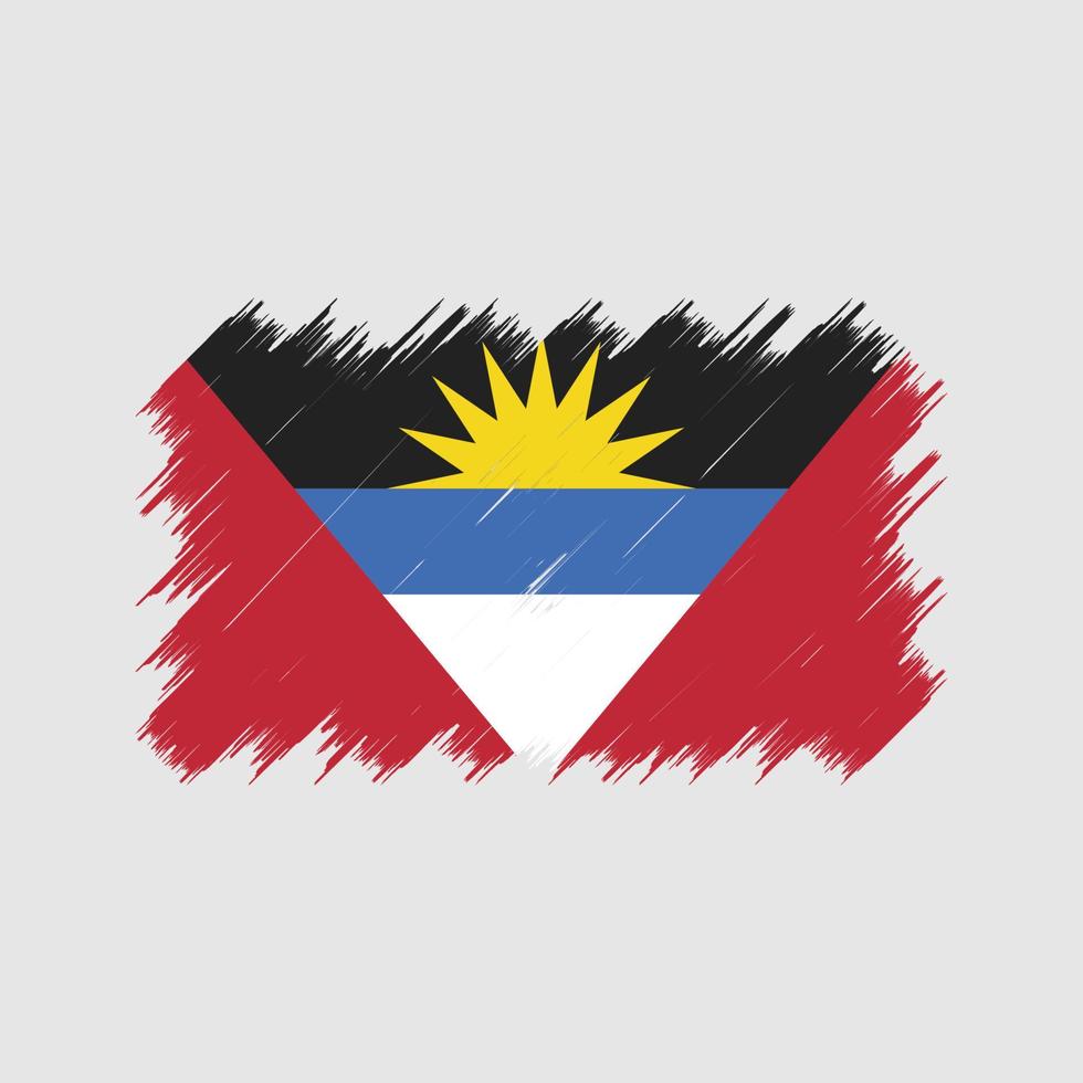 pinceau drapeau antigua et barbuda. drapeau national vecteur