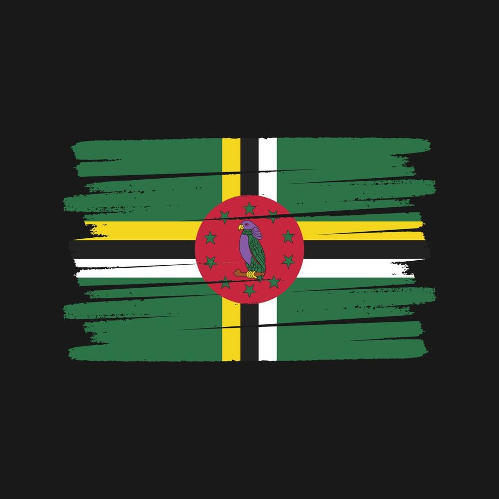 pinceau drapeau dominique. drapeau national vecteur