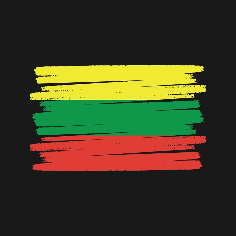 pinceau drapeau lituanien. drapeau national vecteur