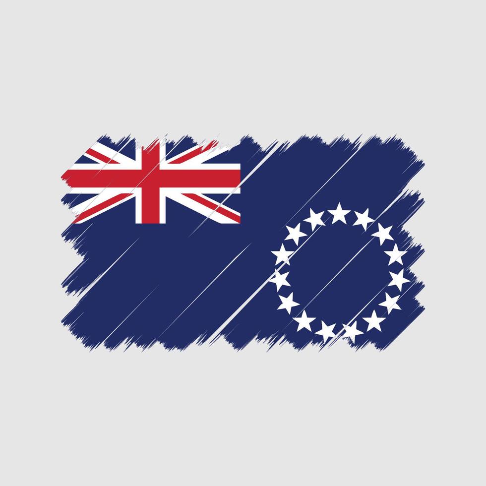 brosse de drapeau des îles Cook. drapeau national vecteur