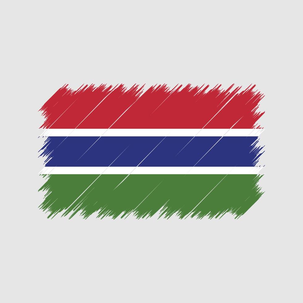 coups de pinceau du drapeau de la gambie. drapeau national vecteur