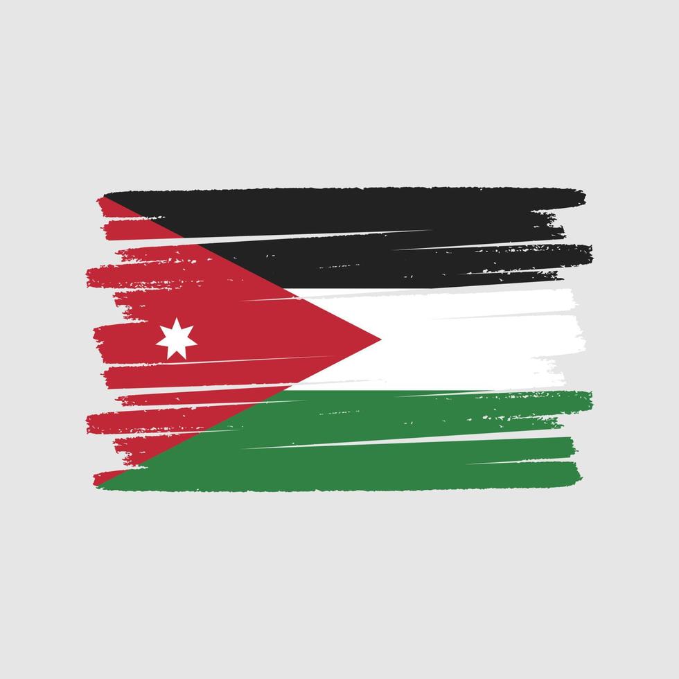 pinceau drapeau jordanien. drapeau national vecteur