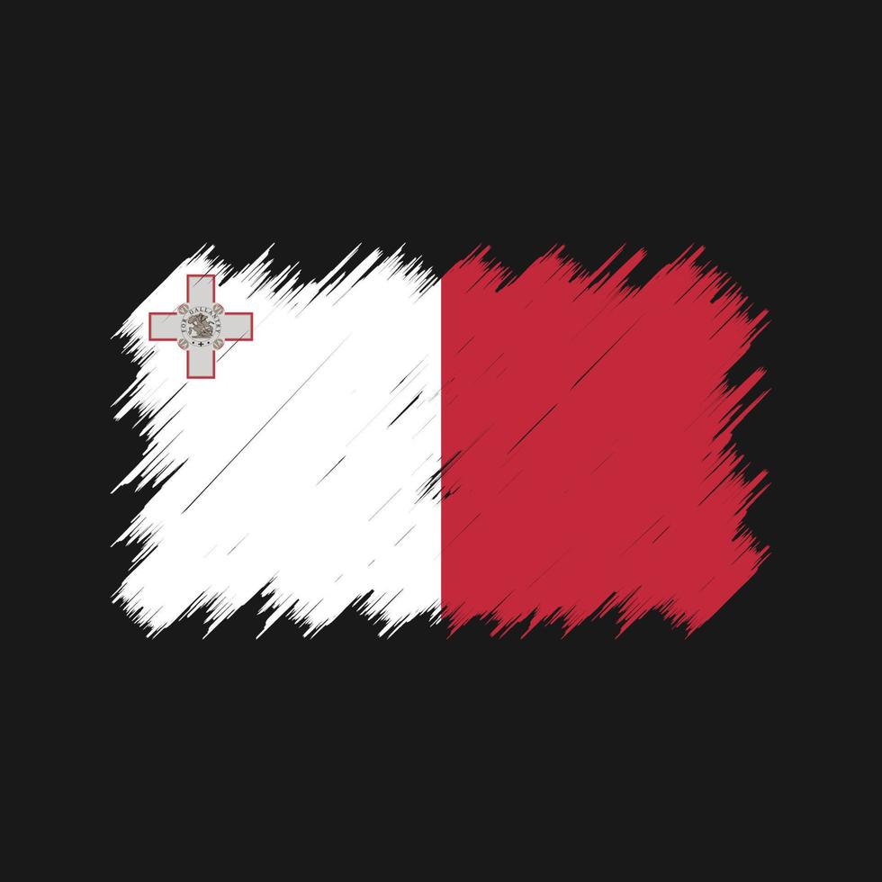 pinceau drapeau de malte. drapeau national vecteur