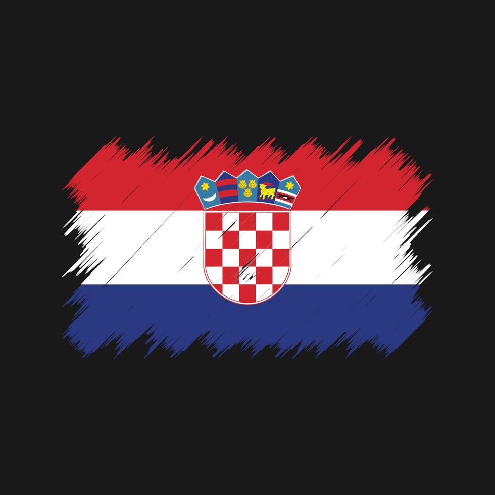 pinceau drapeau croatie. drapeau national vecteur