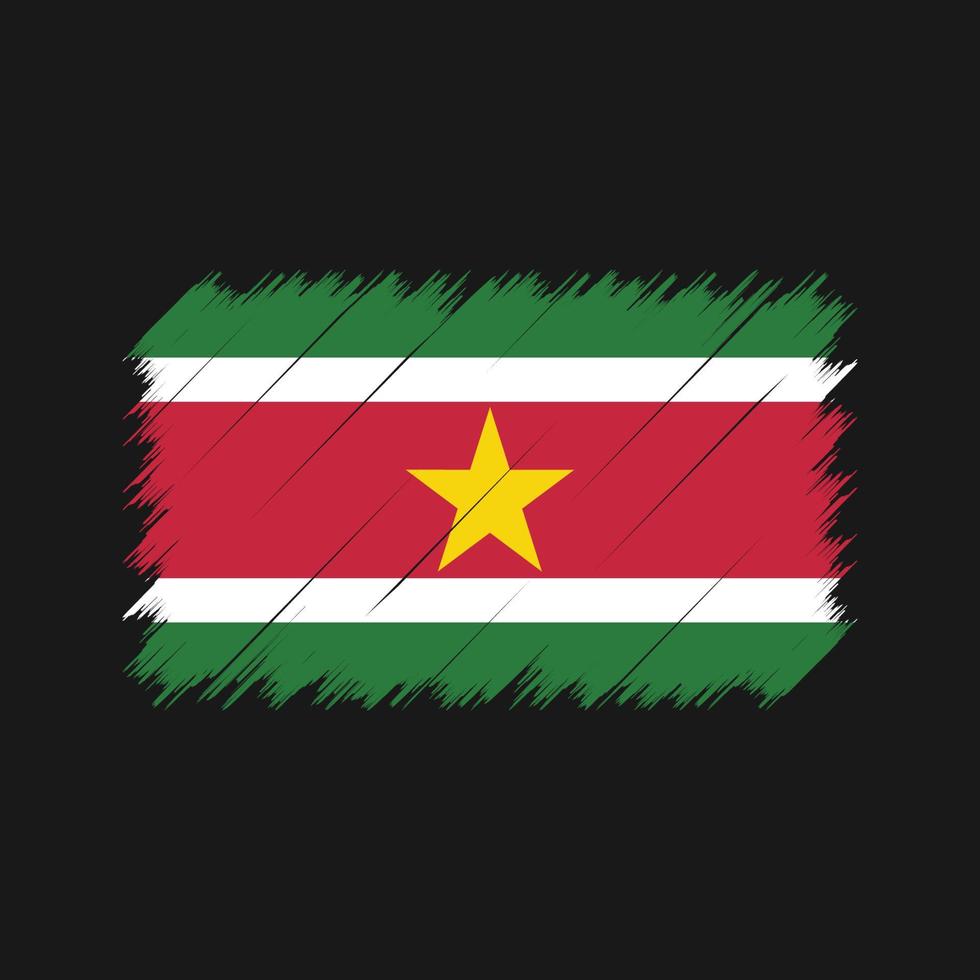 coups de pinceau du drapeau du suriname. drapeau national vecteur