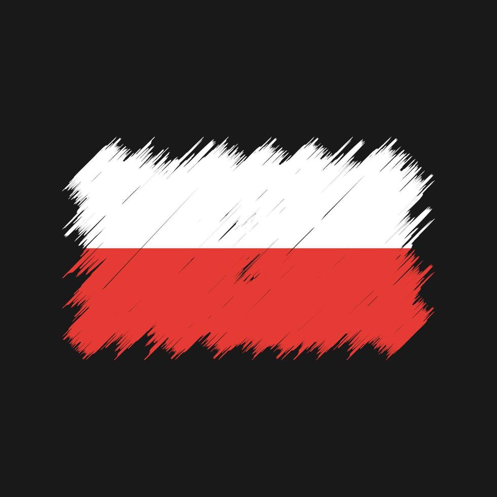 brosse drapeau pologne. drapeau national vecteur