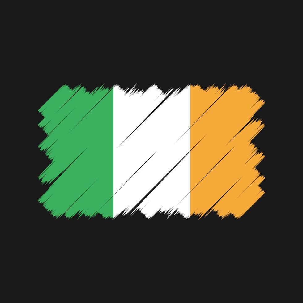 pinceau drapeau irlandais. drapeau national vecteur