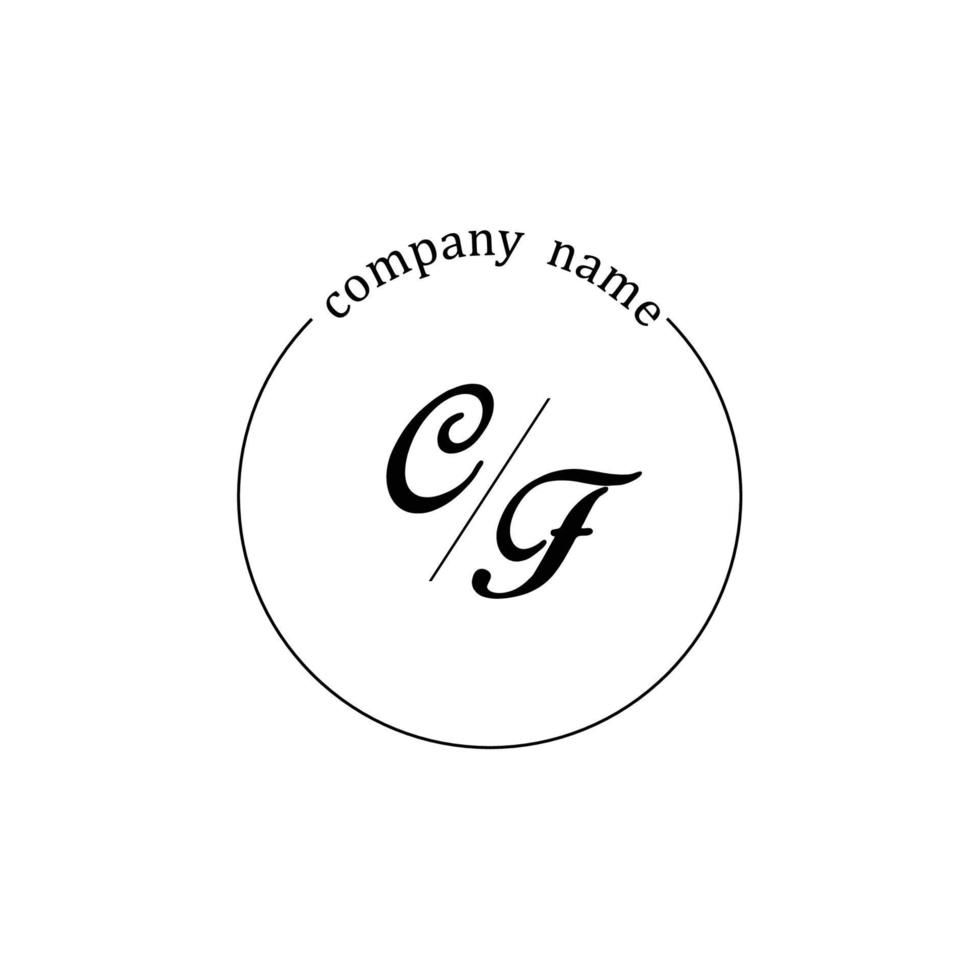 initiale cf logo monogramme lettre minimaliste vecteur