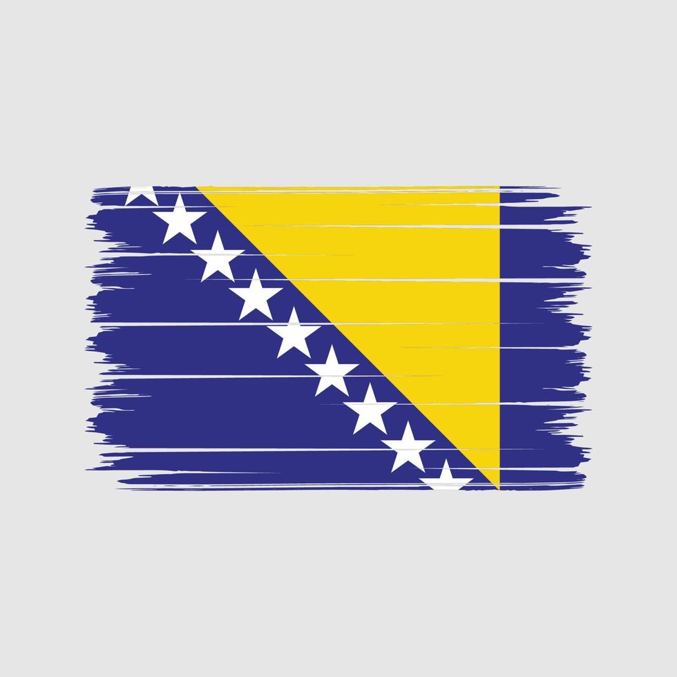 coups de pinceau du drapeau de la bosnie. drapeau national vecteur