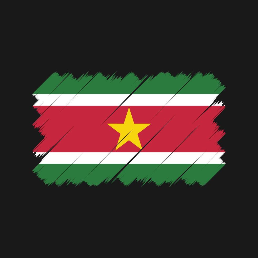 pinceau de drapeau du suriname. drapeau national vecteur