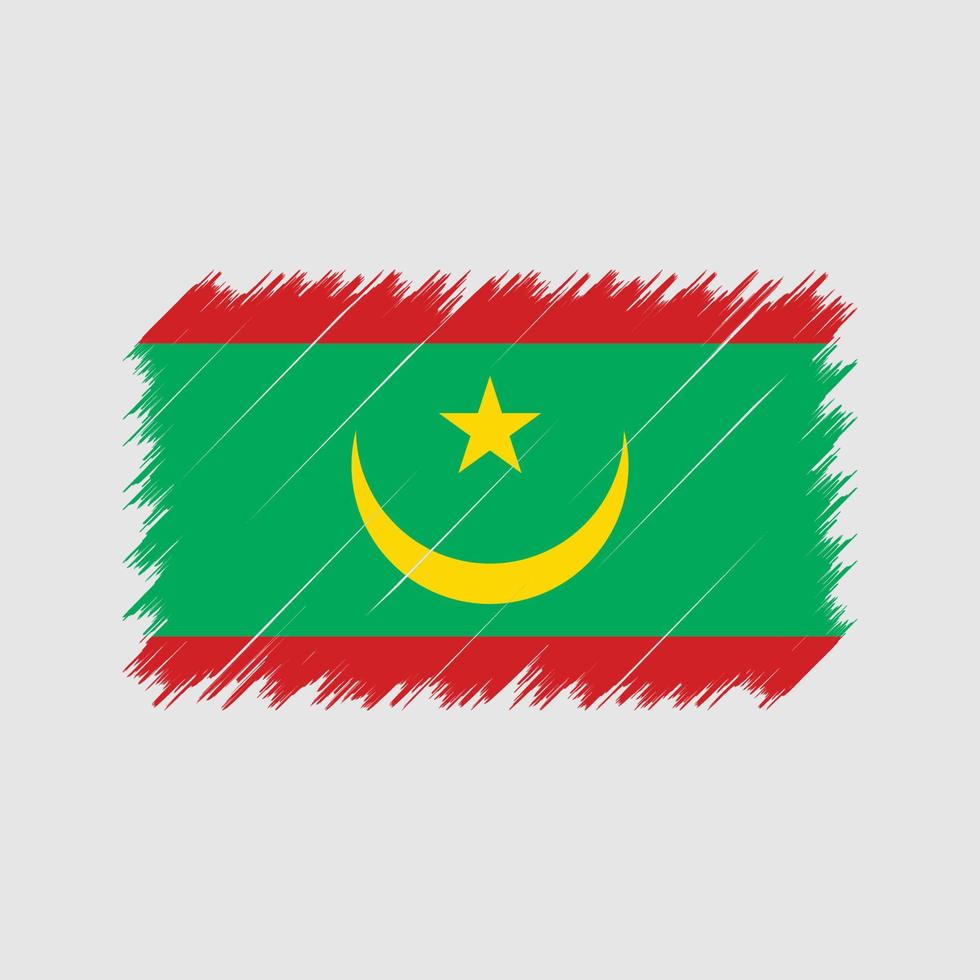 coups de pinceau du drapeau de la mauritanie. drapeau national vecteur