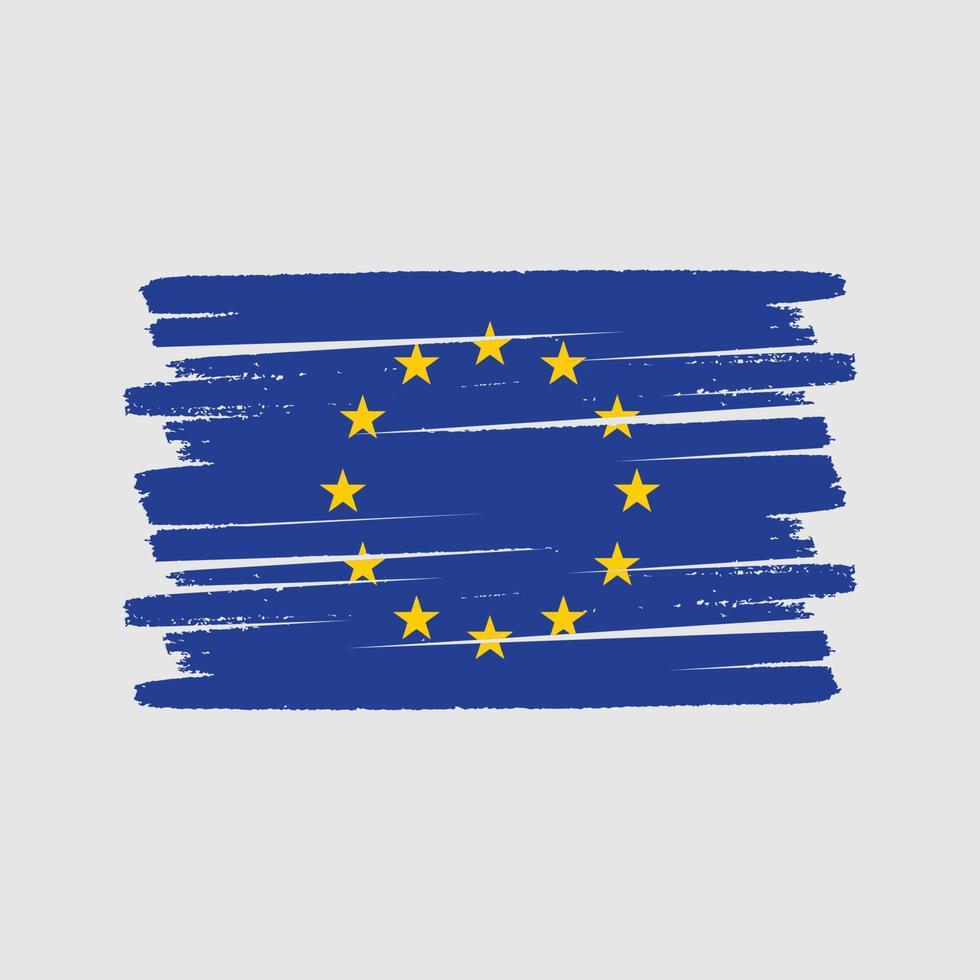 pinceau drapeau européen. drapeau national vecteur