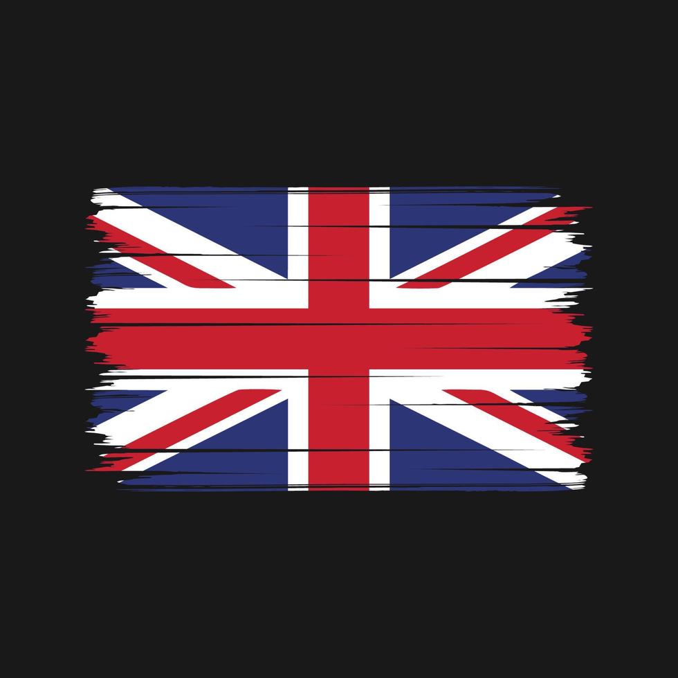 coups de pinceau du drapeau du royaume-uni. drapeau national vecteur