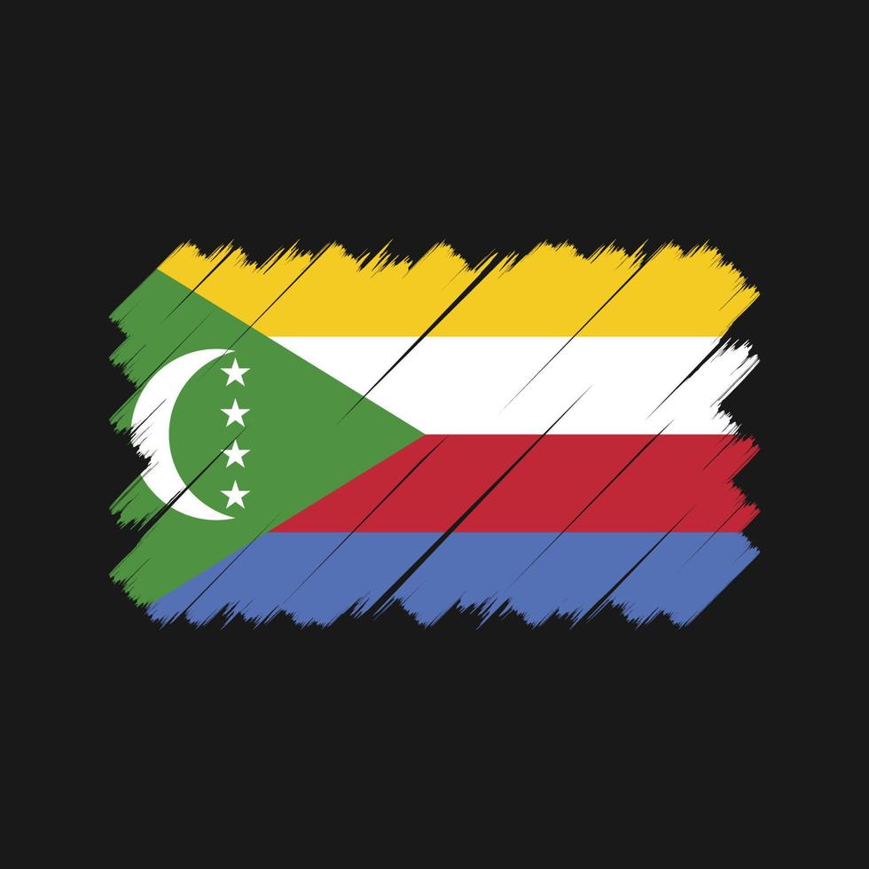 brosse de drapeau des comores. drapeau national vecteur