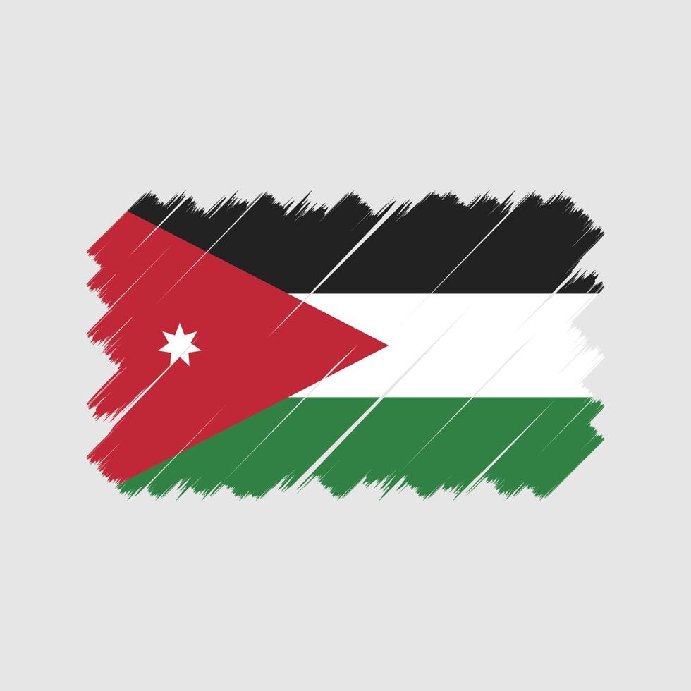 pinceau drapeau jordanien. drapeau national vecteur