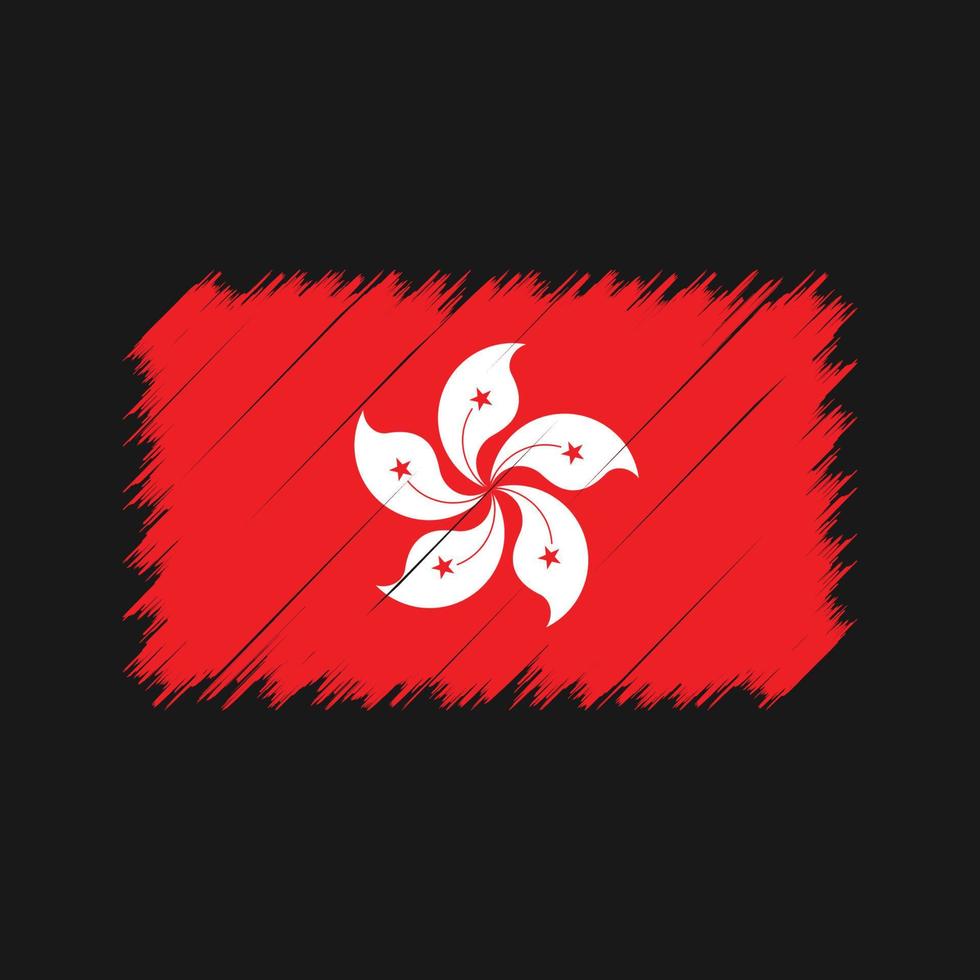 coups de pinceau du drapeau de hong kong. drapeau national vecteur