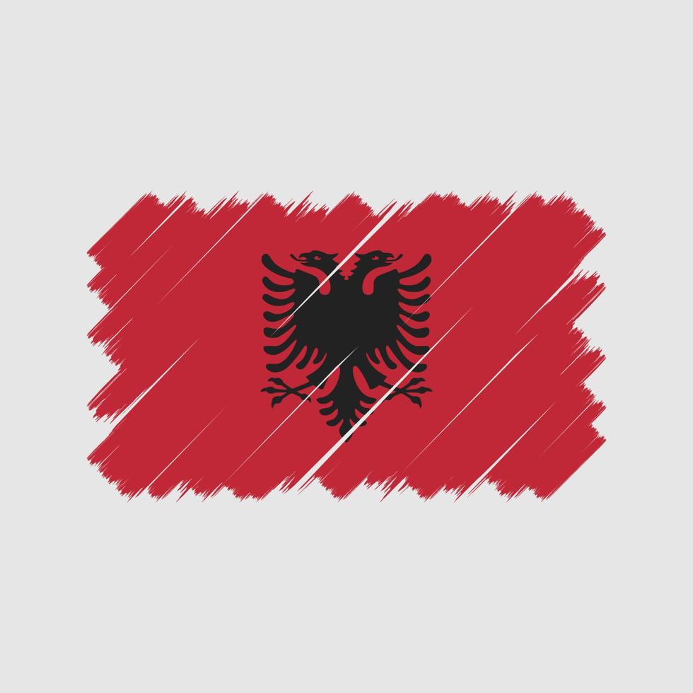 pinceau drapeau albanie. drapeau national vecteur