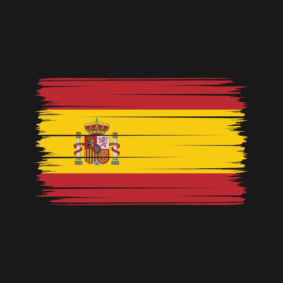 coups de pinceau du drapeau espagnol. drapeau national vecteur
