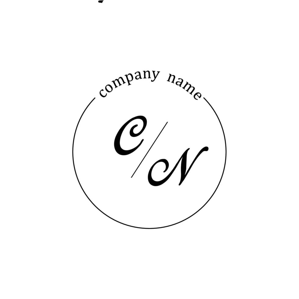initiale cn logo monogramme lettre minimaliste vecteur