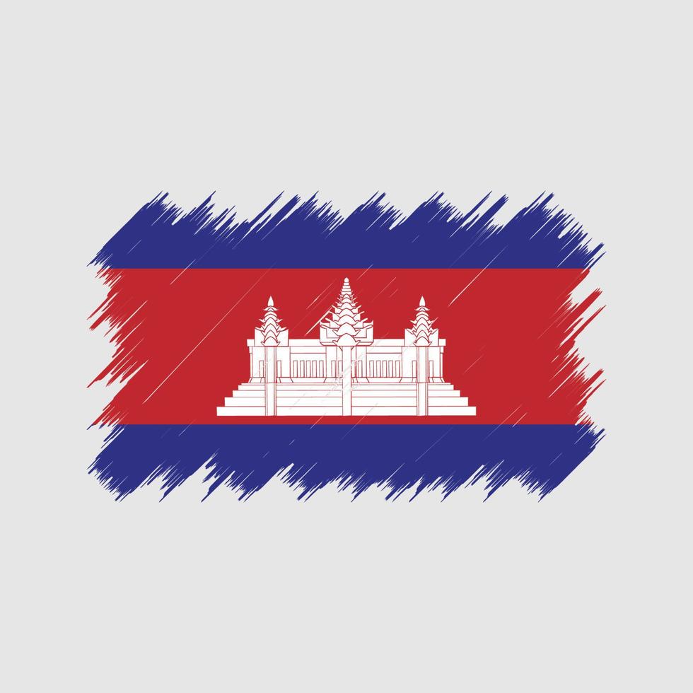pinceau drapeau cambodge. drapeau national vecteur