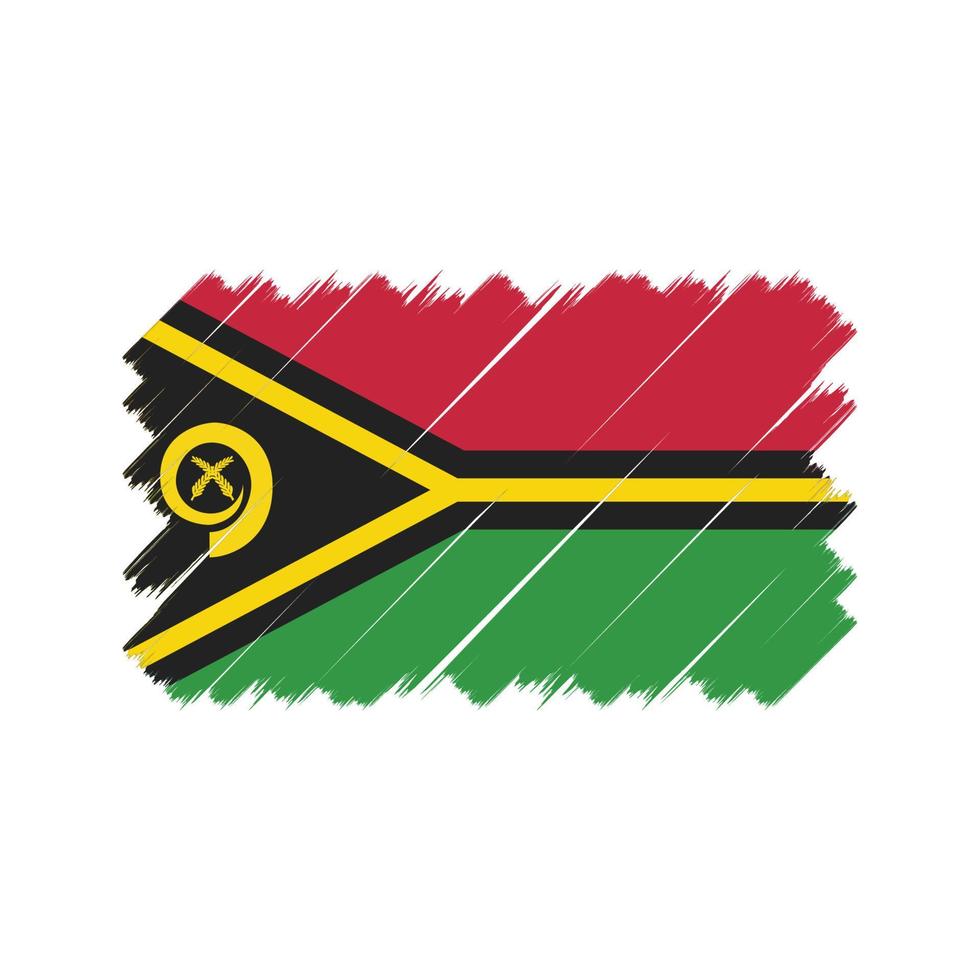pinceau drapeau vanuatu. drapeau national vecteur