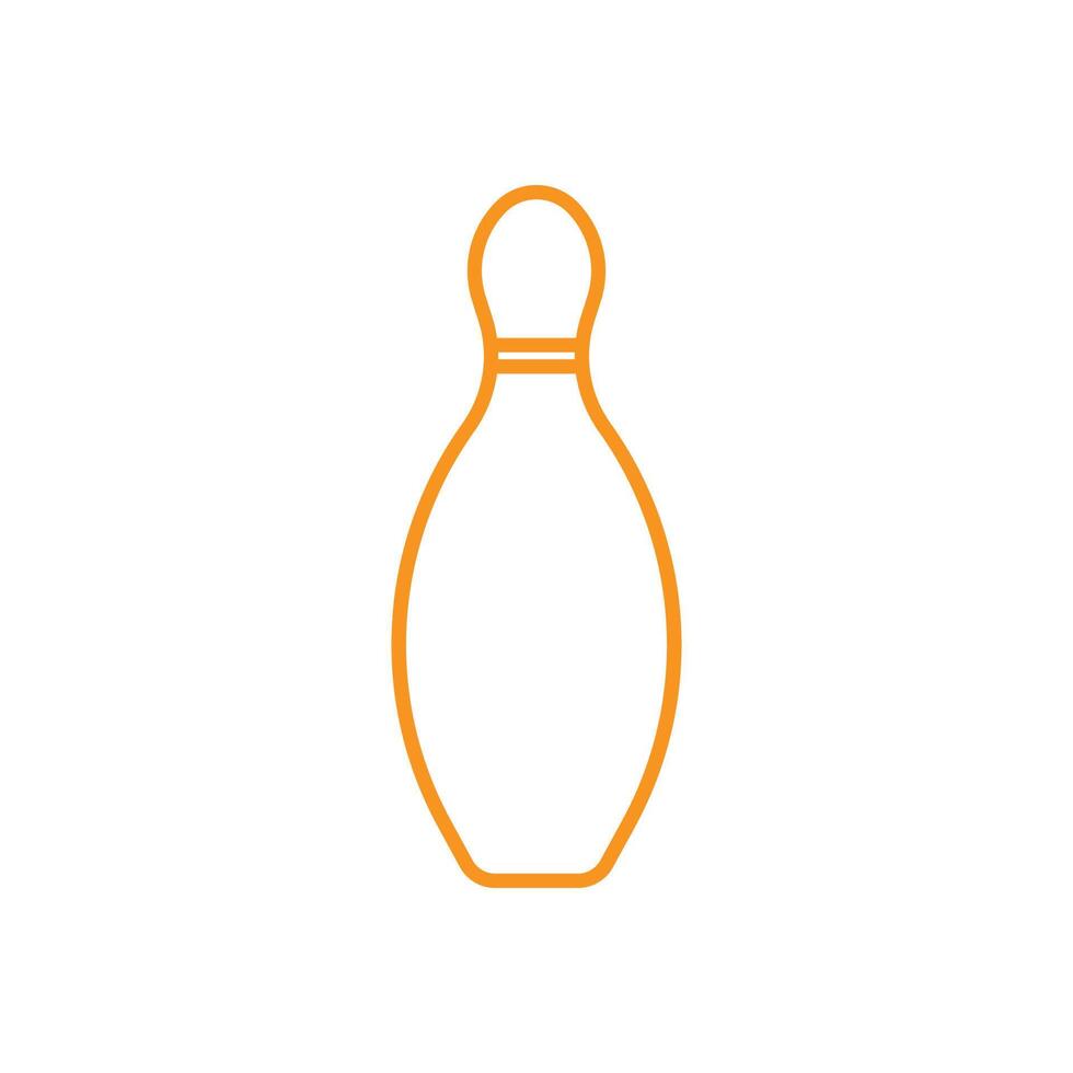 eps10 vecteur orange icône de ligne de bowling isolé sur fond blanc. symbole de quilles de bowling dans un style moderne simple et plat pour la conception, le logo, le pictogramme et l'application mobile de votre site Web