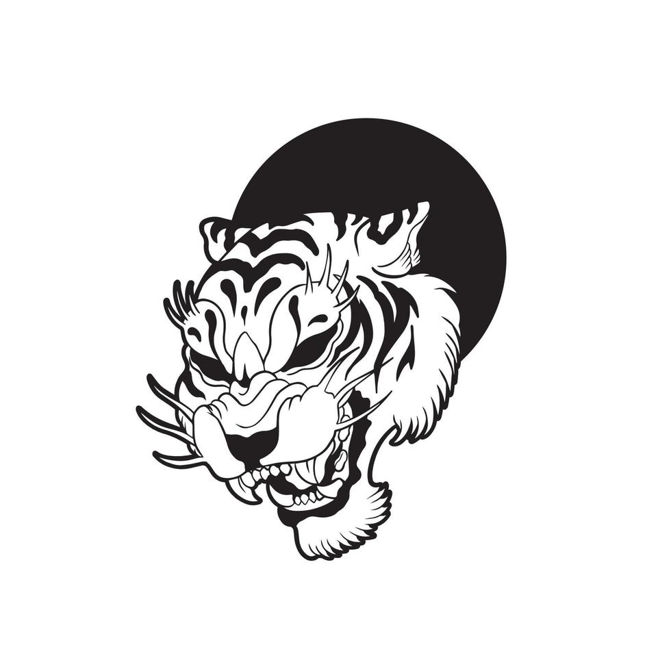 vecteur de tête de tigre, icône de tigre