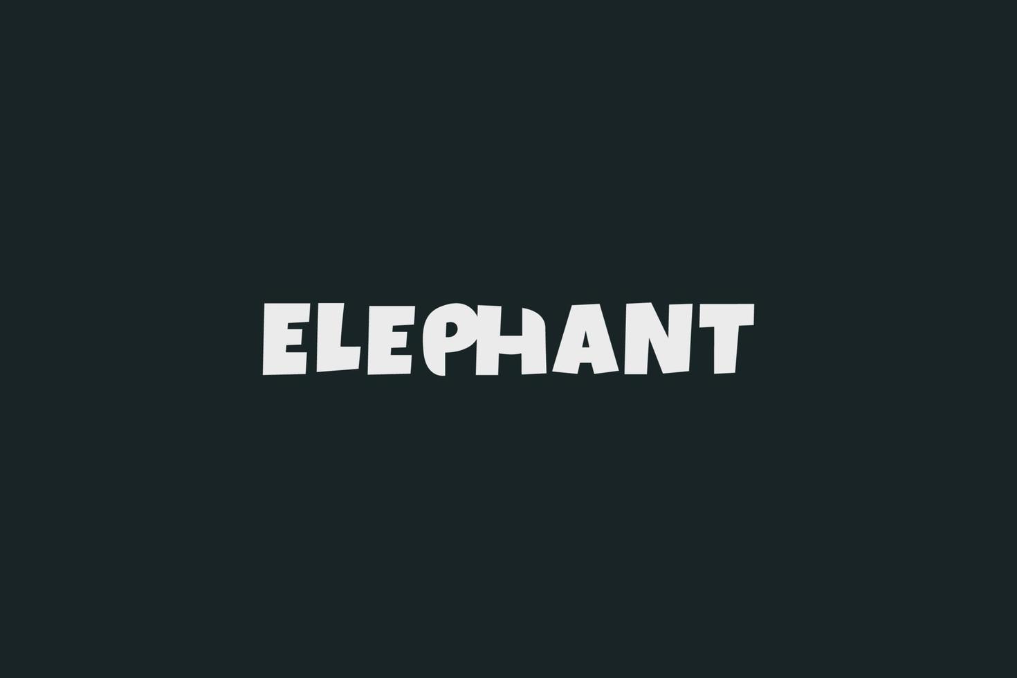 logo éléphant, lettrage éléphant avec un éléphant caché comme lettre ph vecteur