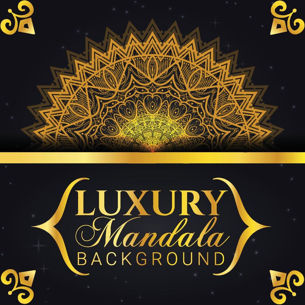 fond de mandala de luxe très beau avec motif arabesque de couleur dorée style oriental islamique arabe. mandala de motif circulaire de luxe. vecteur