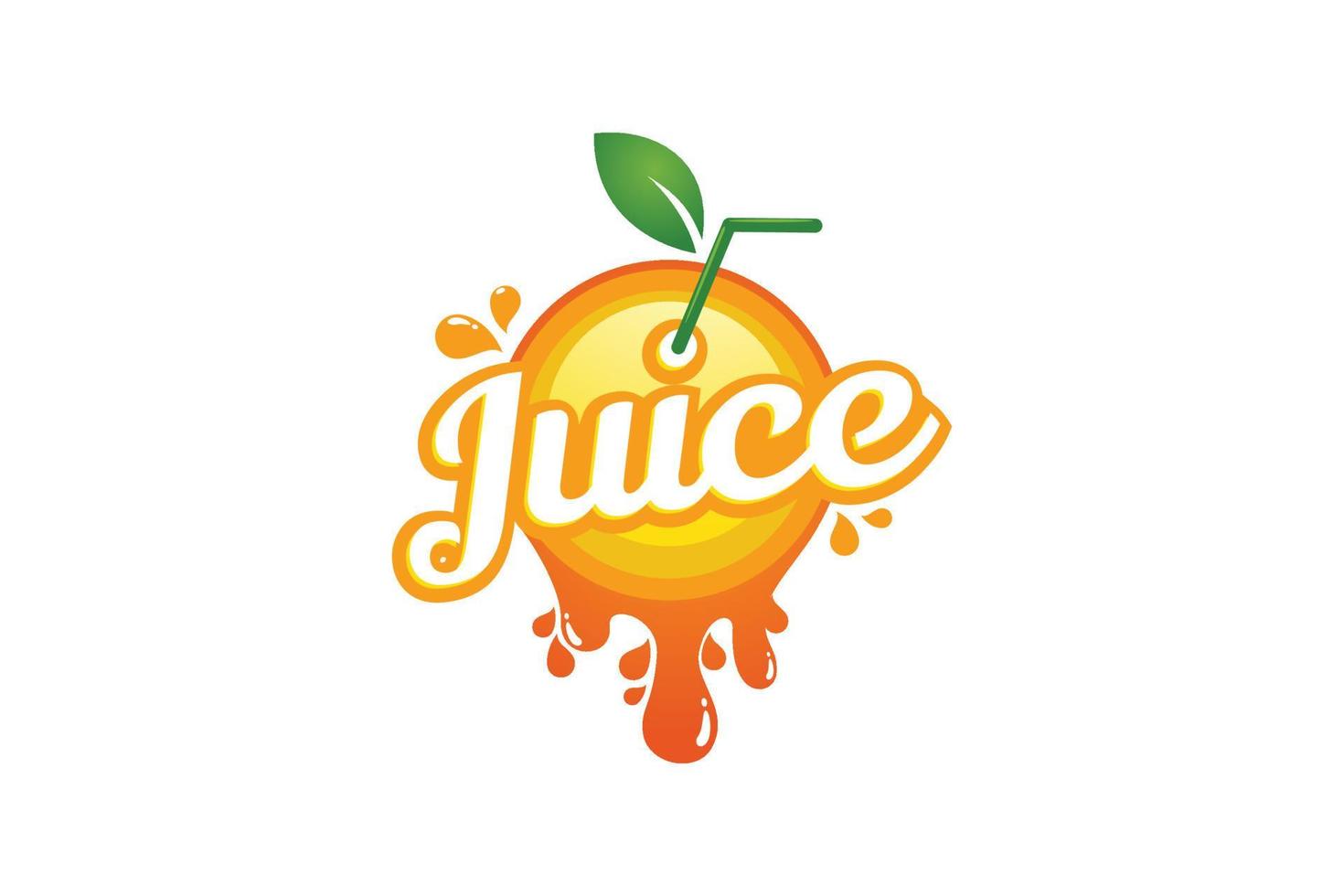 logo de jus avec une tranche de citron rafraîchissante. vecteur