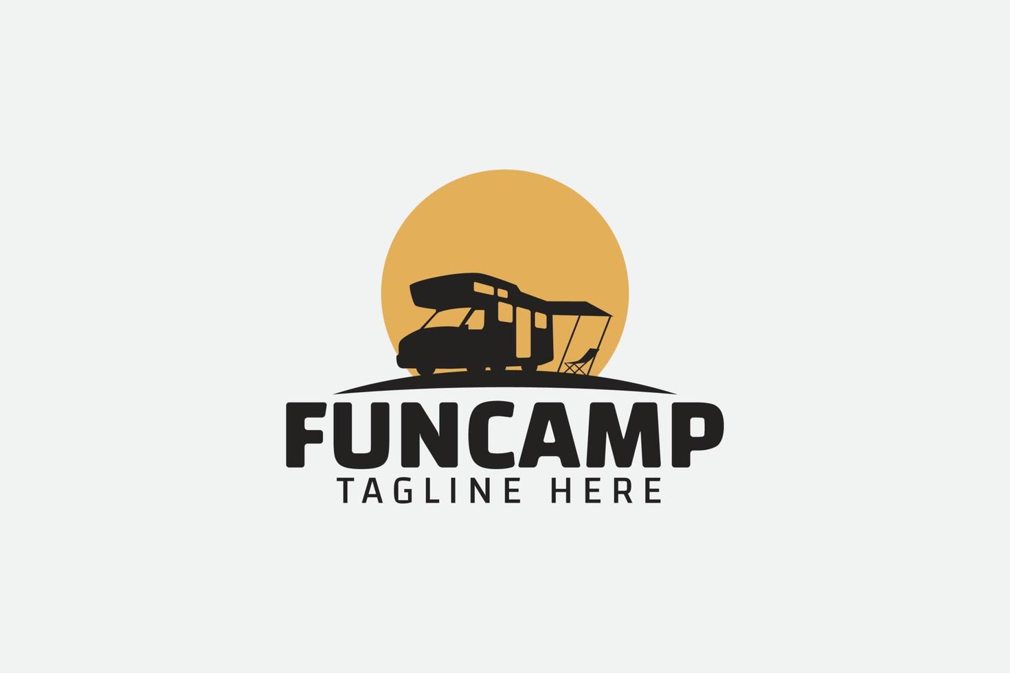 logo de camp amusant pour toute entreprise, en particulier pour les activités de plein air, les vacances, les voyages, les voyages, le sport, l'aventure, etc. vecteur