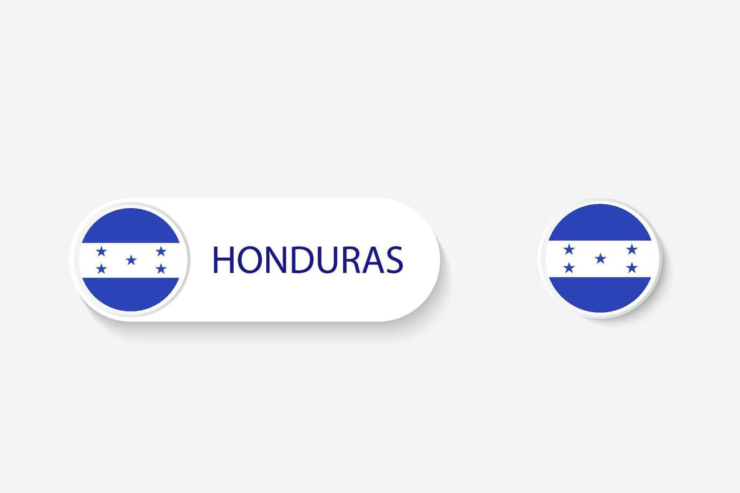 drapeau de bouton du honduras dans l'illustration de forme ovale avec le mot du honduras. et bouton drapeau honduras. vecteur